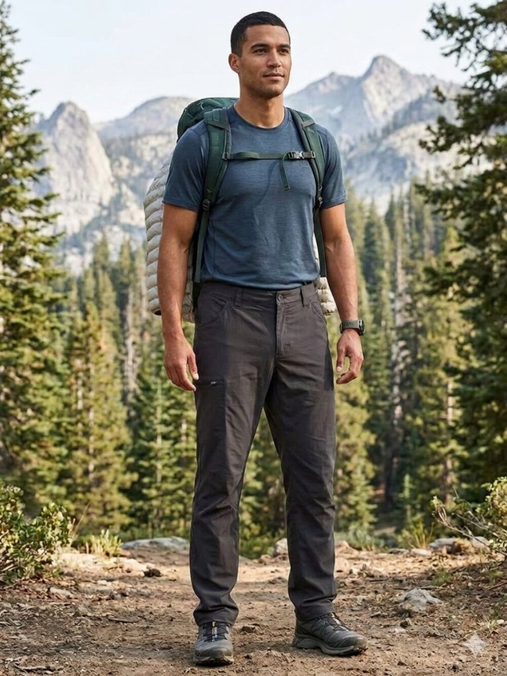 Marmot Pants size 34 softshell men's gray outdoor travel pants - hiking gear